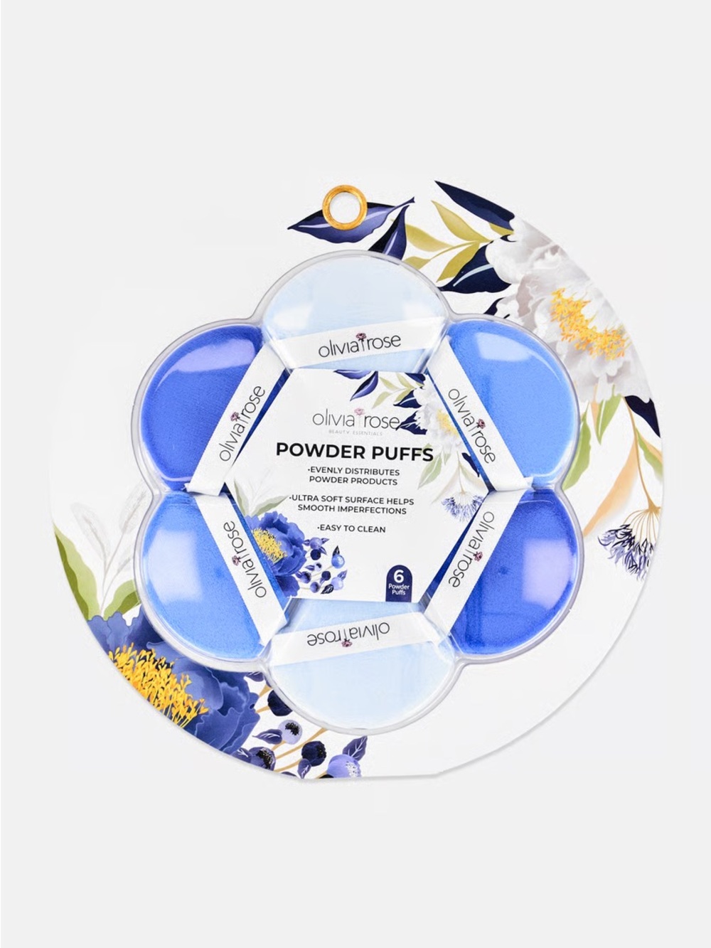 Olivia Rose Blue Powder Puffs - 6 Pack